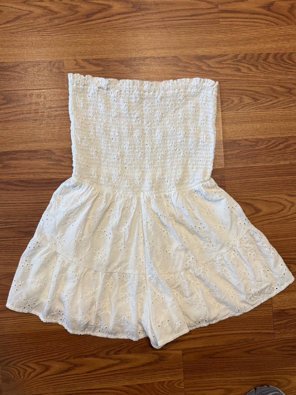 Ocean Drive White Eyelet Strapless Romper